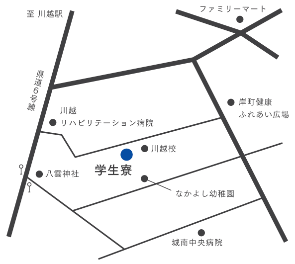 川越学生寮の地図